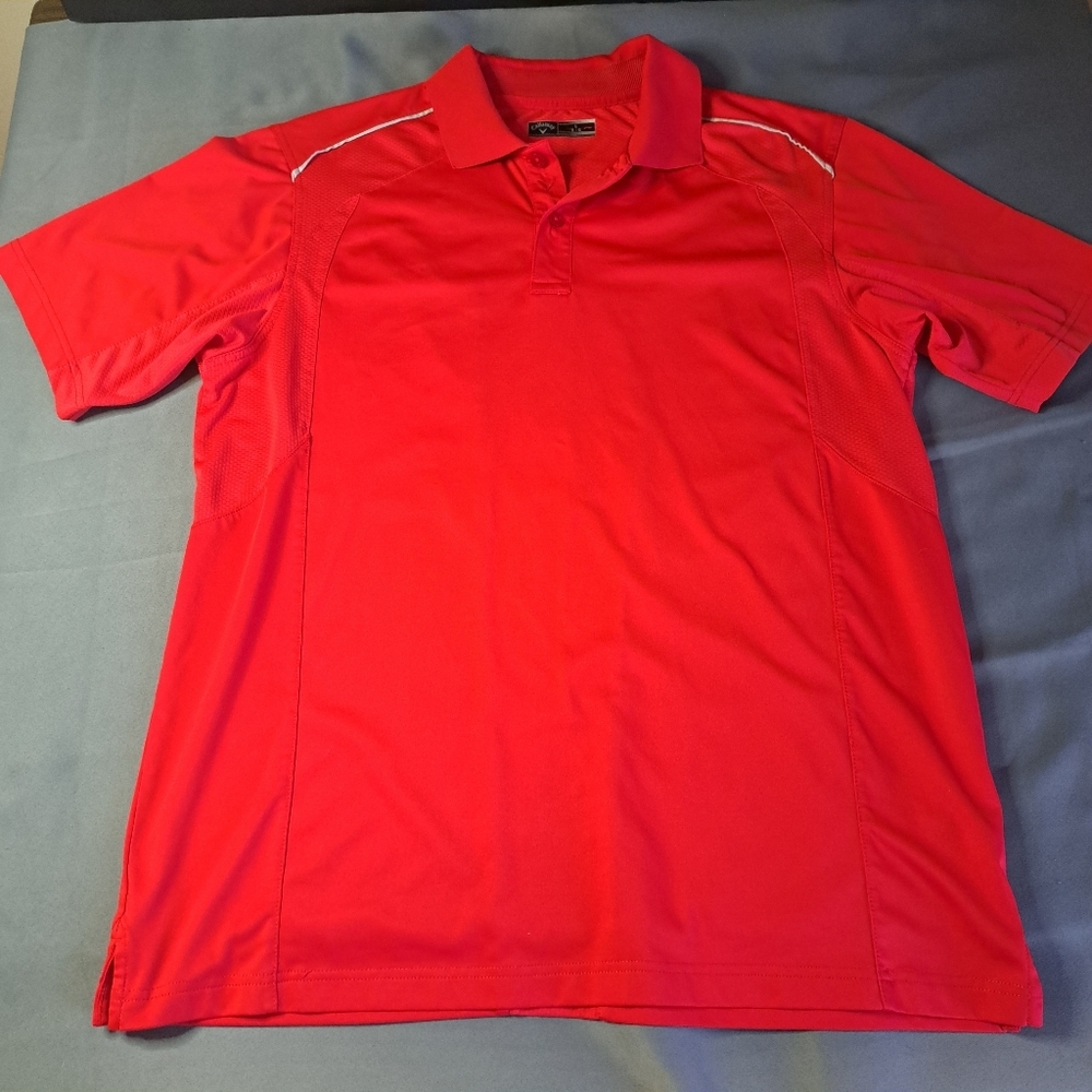 Callaway Polo Shirt Size Large Red Breathable Performance Golf